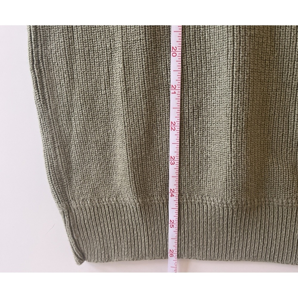Eddie Bauer Men's Size M Sweater Long Sleeve 100% Cotton Light Green Crewneck - Picture 5 of 6